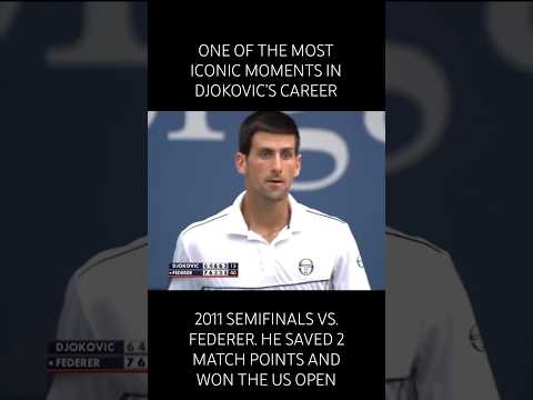 ONE OF THE MOST ICONIC MOMENTS IN DJOKOVIC’S CAREER. SAVED 2 MPS VS. FEDERER AND WON THE US OPEN