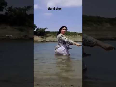 girl bathing in River | world women #viral #viralshort #viralvideo #bath #curvy #biggass #shortsfeed