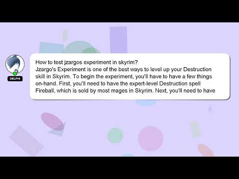 How to test jzargos experiment in skyrim?