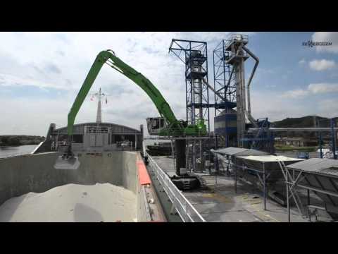 SENNEBOGEN 835 special electric excavator - Port handling with clam shell grab in Poland