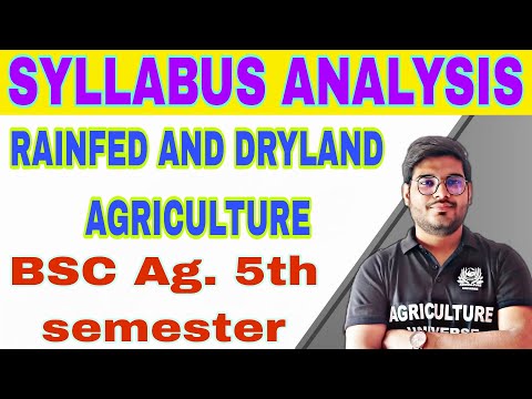 rainfed and dryland agriculture bsc ag 5th semester subjects analysis rainfed and dryland ag