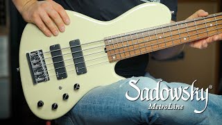 Video thumbnail for Sadowsky MetroLine Single Cut Soap Bar 24-Fret 5-String Bass Demo with Lars Lehmann by Sadowsky