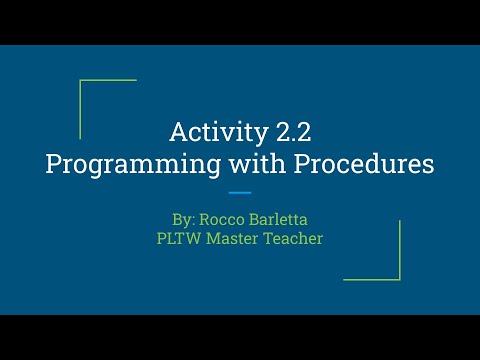 Activity 2.2 - Programming with Procedures (User Interface)