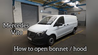 Mercedes Vito How to open the bonnet / hood for engine compartment