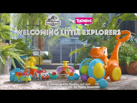 TOMY stumdukas Pic &amp; Push T-Rex, E73254 video