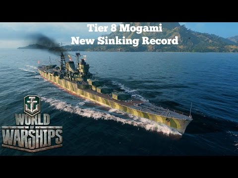 World of Warships Tier 8 IJN Mogami Cruiser New Sinking Record