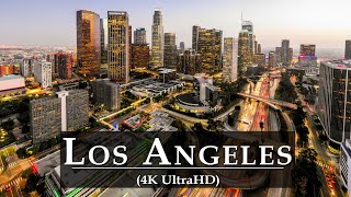 Los Angeles 4k UHD Drone Night | LA Night Skylines - Los Angeles Music, Vlog