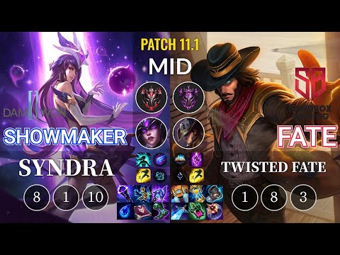 DWG Showmaker Syndra vs SB FATE Twisted Fate Mid - KR Patch 11.1