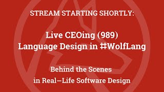 Live CEOing Ep 989: Language Design in Wolfram Language [ColumnMap, WFR Review and more]
