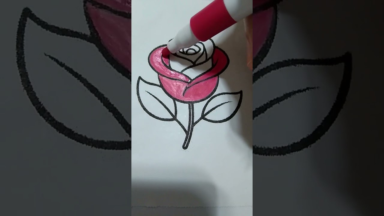 Let's color this lovely Rose  #youtubeshort #coloringpage #relaxing #coloring #art #rose #foryoupage