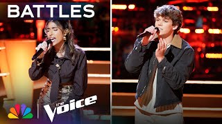 Kiara Vega and Mor Ilderton&#39;s Duet of &quot;Iris&quot; Gives The Coaches Chills | The Voice Battles | NBC