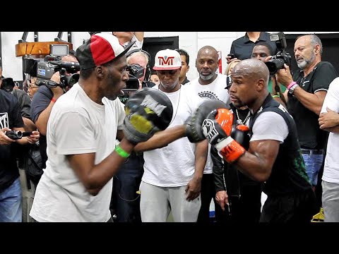 A LOOK BACK AT THE AMAZING MITT WORK OF ROGER MAYWEATHER WITH FLOYD MAYWEATHER JR - RIP ROGER