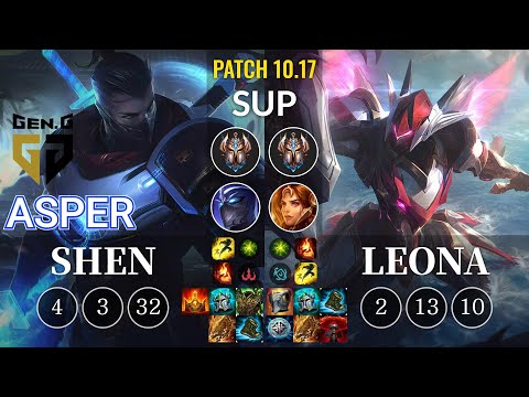 GEN Asper Shen vs Leona Sup - KR Patch 10.17