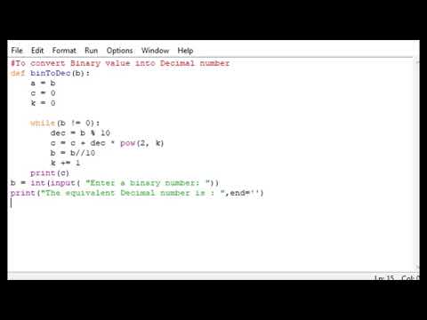 Python Program To Convert Binary Value Into Decimal Number