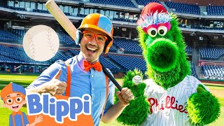 Blippi Hits a Home Run with the Phillies! Baseball Videos for Kids