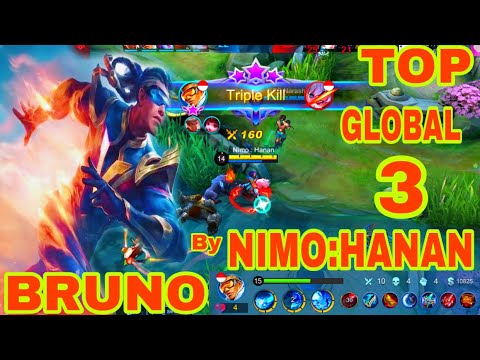BRUNO BEST BUILD IN 2021 | TOP GLOBAL BY NIMO:HANAN-MOBILE LEGENDS