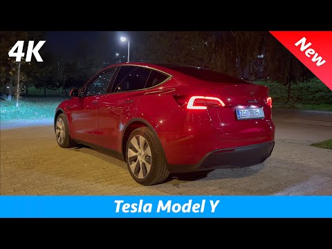 Tesla Model Y 2022 - FIRST Night Look in 4K | Exterior - Interior (Refresh) Long Range (MIC)