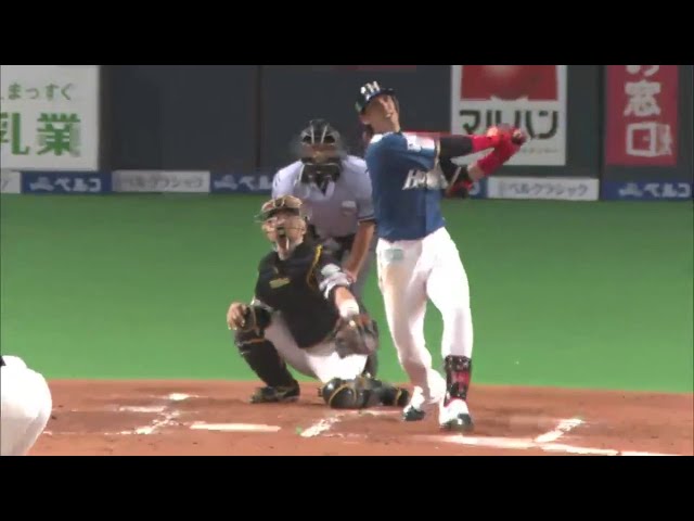 3回裏 ファイターズ・陽が犠牲フライを放ち先制!! 気迫のプレーでチームを牽引する!! 2014/7/13 F-H