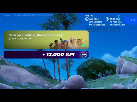 Blow up a vehicle, then sprint away - Fortnite Week 2 Quests