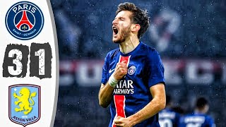 Résumé du match PSG vs Aston Villa 3-1 : résumé et buts