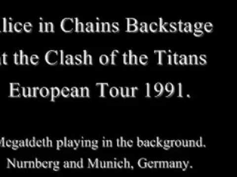 Alice in Chains 1991 with Megadeth,  Mike Starr, Layne Staley, Sean Kinney obssMEdia