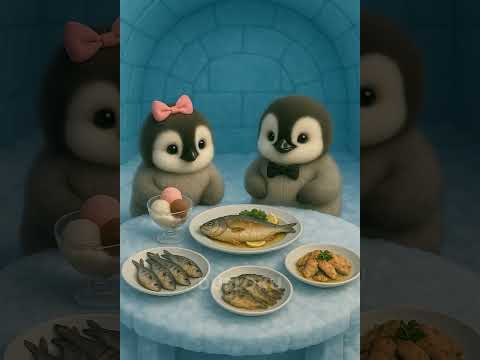 Penguin cooking and having dinner with his wife #duploku #cute