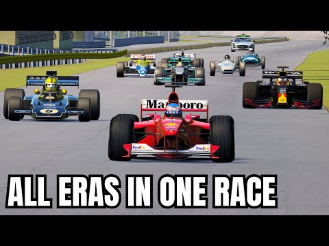 Cars from ALL ERAS OF F1 in a Race on the Monza Old Circuit 2