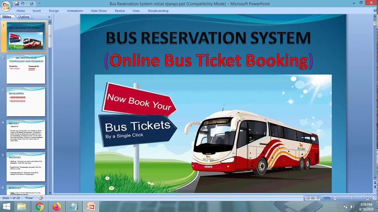 PPT  - Online Bus Ticket Booking System  |  Python Django