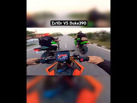 Kawasaki ninja zx10r vs KTM Duke 390 gen 3 Drag race #shorts#zx10r#viral