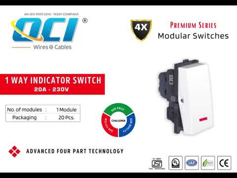 20a. 1 way indicator modular switch, 1m
