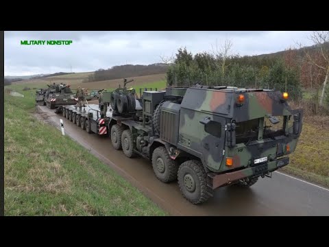 Millimeterarbeit - Abschub von defekter Panzerhaubitze 2000 durch BergePz 3 Büffel auf SLT Mammut!