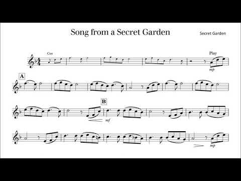 Trumpet Play-Along - Song from a Secret Garden - with sheet music