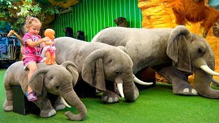 Funny Play Area with toy dinosaurs for children