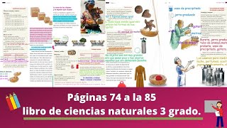 Páginas  74 a 85 libro de  ciencias naturales 3 grado