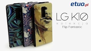 LG K10 - etui na telefon, pokrowiec ze skóry - kolekcja Flip Fantastic