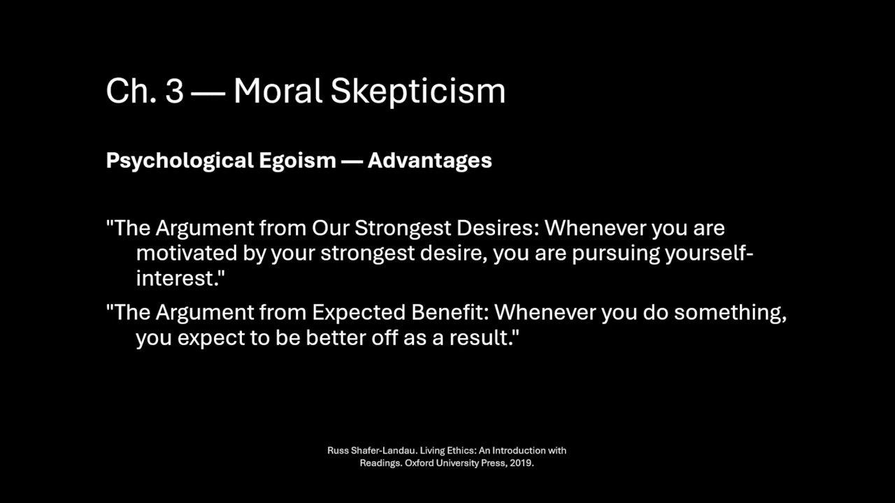 Intro to Ethics - Ch 3 - Moral Skepticism