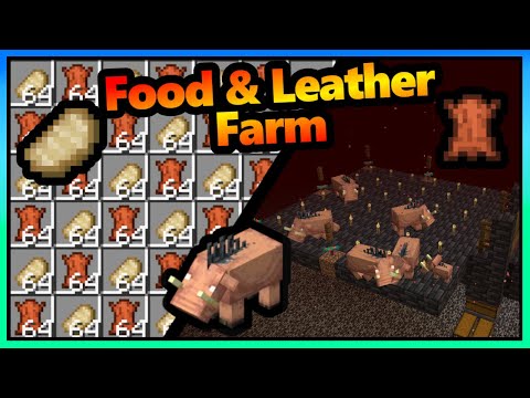 Infinite Food & Leather Farm | 2700+ Items per hour | 1.20 - 1.21+ | Super Simple Hoglin Farm