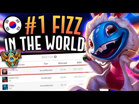 THE NUMBER ONE FIZZ PLAYER IS CRAZY GOOD!! Korean Grandmaster Fizz Mid - League of Legends