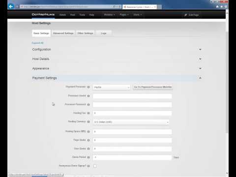Overview of Host Settings in DotNetNuke 7