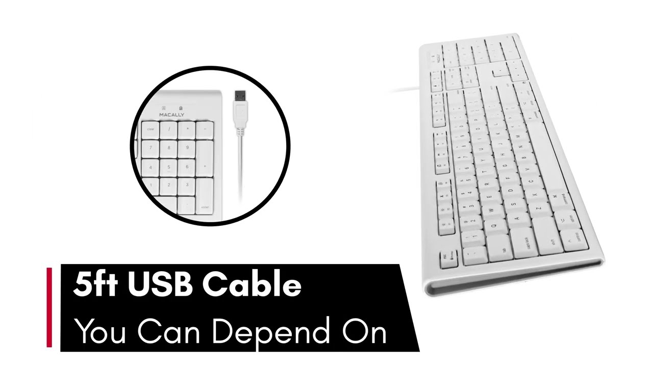 QKEY Full-Size USB Wired Keyboard for Mac