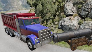 BeamNG Drive - Cars vs Old Cannon Crashes  CarcrashbobMr77