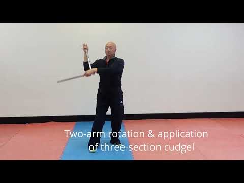 "Mastering the Art of Two-Arm Rotation: Unleashing the Power of the Three-Section Cudgel" 三节棍 动作及应用1
