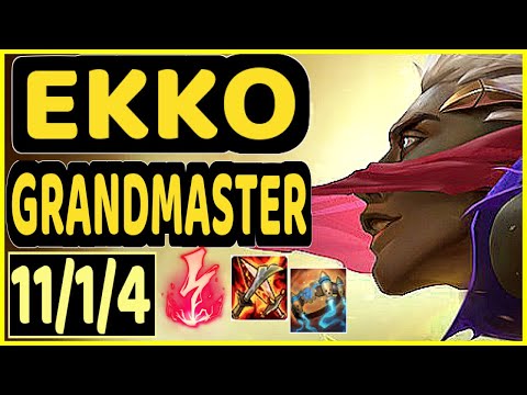 GREVTHAR (EKKO) - 11/1/4 KDA MID GAMEPLAY - BR Ranked GRANDMASTER