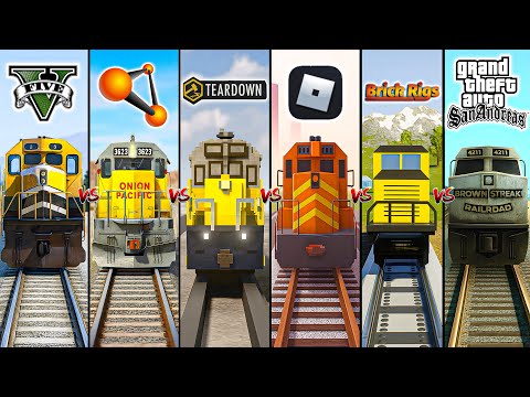 GTA 5 TRAIN VS BEAMNG VS TEARDOWN VS ROBLOX VS BRICK RIGS VS GTA SA - WHICH IS BEST?