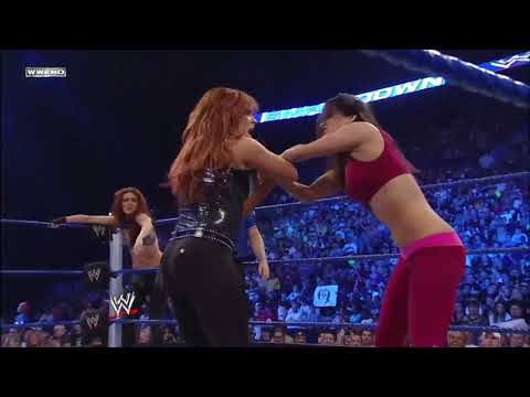 WWE Smackdown 2008 Maria and Brie Bella vs Natalya and Victoria