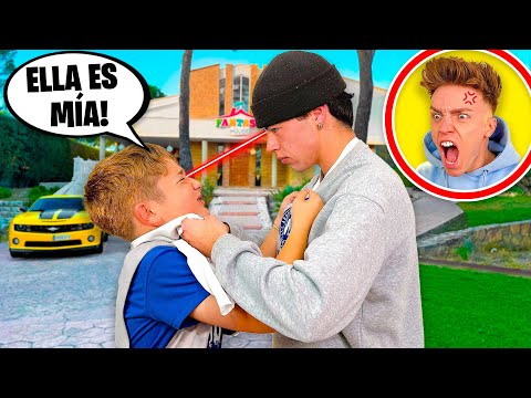 My little brother fights with the bully who kissed his girlfriend