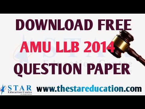 AMU LLB ENTRANCE EXAM 2014 QUESTION PAPER
