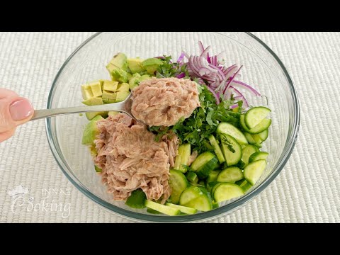 Only 1 avocado and tuna! 😋 Healthy 10 MIN Avocado Tuna Salad!