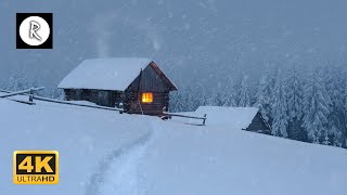 Snowstorm, Blizzard & Howling Winds | 10 Hours Relaxing Sounds for Sleep, Insomnia, Wooden Cabin 4K