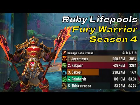 +10 Ruby Lifepools (PTR) - Season 4 Fury Warrior is insane!